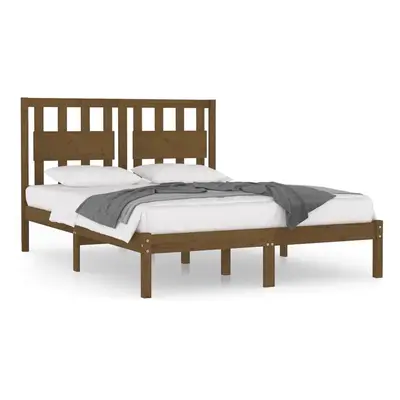 (honey brown, x cm) vidaXL Bed Frame Bed Base Bedstead Bedroom Mattress Foundation Solid Wood Pi