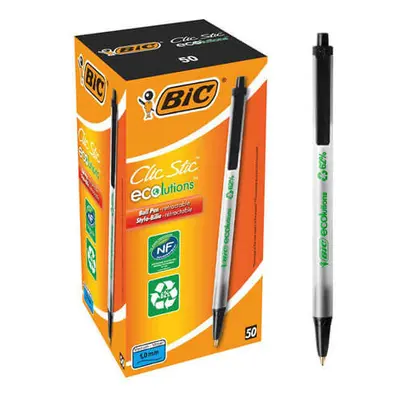 Bic Ecolutions Clic Ballpoint Pen 1.0mm (50pk)