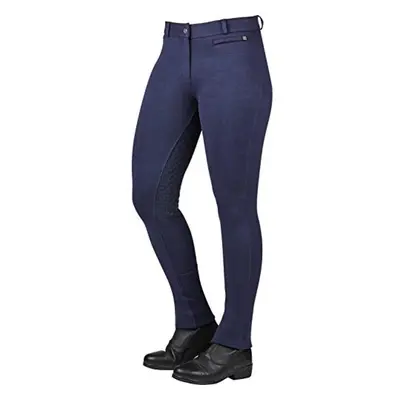 (36in, Navy) Dublin Womens/Ladies Supa-fit Zip Up Gel Full Seat Jodhpurs