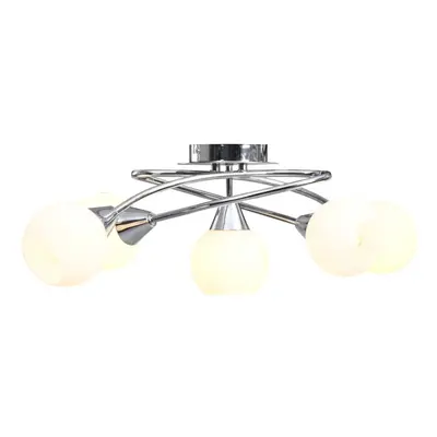 Ceiling Lamp with Ceramic Shades for E14 Bulbs White Bowl