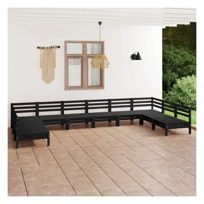 vidaXL Garden Lounge Set Outdoor Lounge Set Piece Black Solid Wood Pine