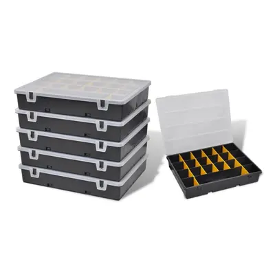 vidaXL 6x Tool Storage Box Plastic Garage Workshop Sort Case Cabinet Organiser