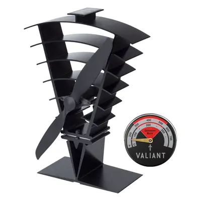 Valiant Vanquish Stove Fan & Magnetic Stove Thermometer in Red BUNDLE