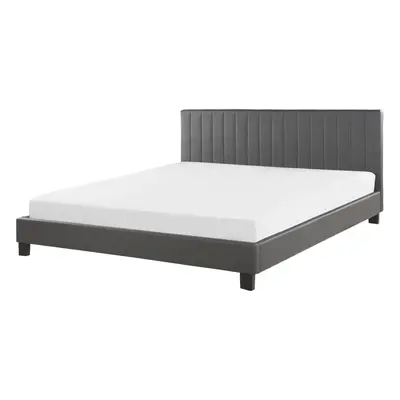 Bed Faux Leather POITIERS x cm (EU King Size) Grey