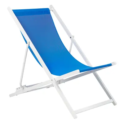 Folding Deck Chair Blue and White LOCRI II