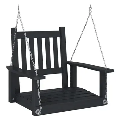 (black, 73.5 x x cm) vidaXL Garden Swing Bench with Metal Chains Haning Bench Black Solid Wood F