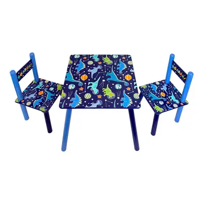 Kids Table & Chair Set Wooden Top Dinosaur Design Table and Chairs