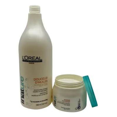 L'Oreal Source De Richesse Shampoo 8.45 OZ & Mask Aux Huiles 6.7 OZ Set