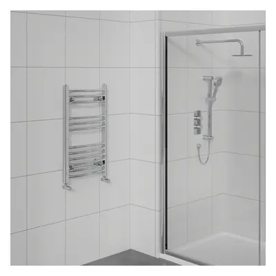 WarmeHaus Curved Heated Towel Rail Bathroom Ladder Radiator Central Heating Chrome 750x495mm