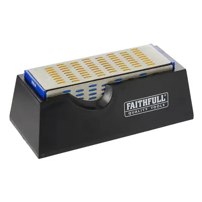 FAIDWQUAD Diamond Sharpening Stone WIth Base. Sides: Extra Coarse to Fine Grade.