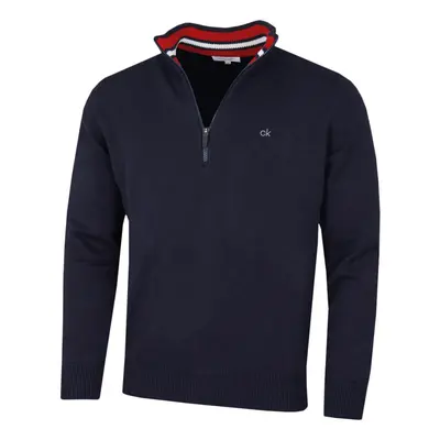 (M, Navy Sport) Calvin Klein Mens Knit Cotton 1/2 Zip Golf CK Top Sweater