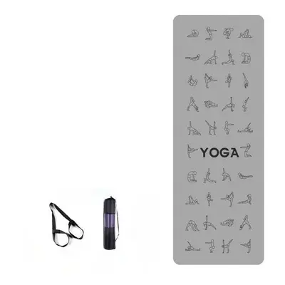 (Grey) EVA Yoga Pose Non Slip Carpet Mat With Position Line For Beginner Environmental Fitness G