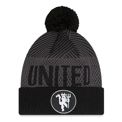 New Era Man UTD FC Engineered Black Grey Cuff Knit Beanie Hat