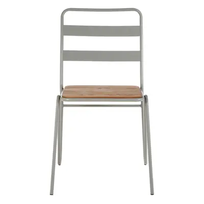 Premier Housewares District Grey Metal and Elm Wood Chair