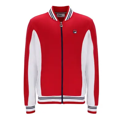 (RED/WHITE/NAVY, XXL) Fila Settanta Retro Baseball Track Top Jacket