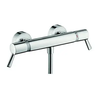 hansgrohe Ecostat Thermostatic Shower Mixer Comfort Care with Extra Long Handles, Chrome, Silver