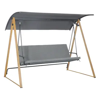 Outsunny Garden Swing Bench with Adjustable Canopy and Cushioned Seat