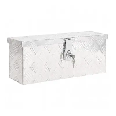 (Silver, x 20.5 x cm (L x W x H)) vidaXL Aluminium Box Trapezoid Storage Chest Trunk Organiser T