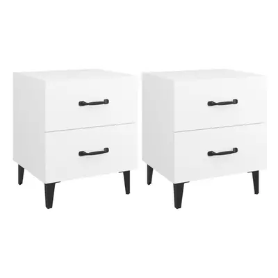 (white, 2) vidaXL 1/2x Bedside Cabinet Engineered Wood End Table Nightstand Multi Colours