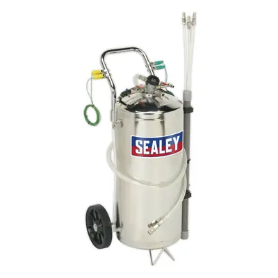 40L Air Operated Fuel Drainer Tank - Venturi Type Suction - Stainless Steel