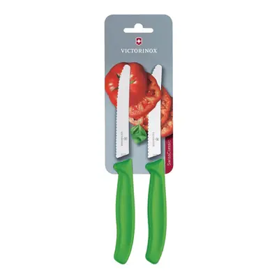 Victorinox Serrated Tomato/Utility Knife 11cm Green (Pack of 2)