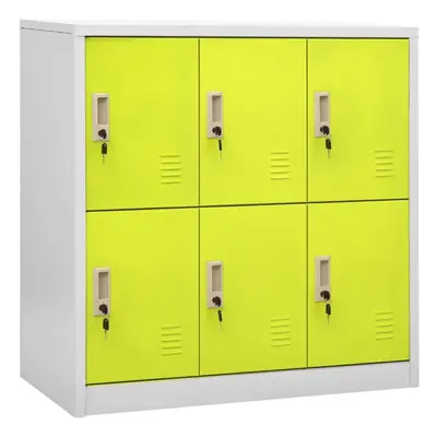 vidaXL Locker Cabinet Light Grey and Green Steel School Office Locker Cabinet