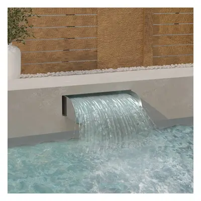 vidaXL Waterfall 60x34x14 cm Stainless Steel Garden Swimming Pool Fountain