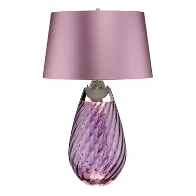 Table Lamp Heather Shade Plum tinted Glass / Heather Shade LED E27 60W Bulb