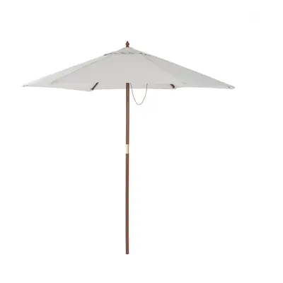 Charles Bentley Garden Large 2.4M Wooden Garden Patio Parasol Shade Umbrella 38Mm Pole Easy Open