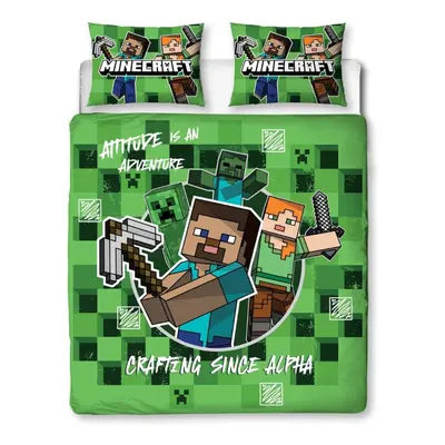 Minecraft Block Check Double Duvet Cover and Pillowcase Set