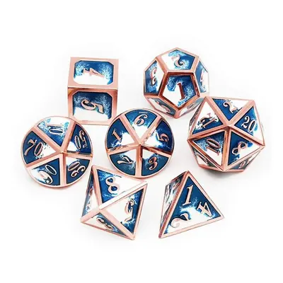 () 7pcs Polyhedral Dice Zinc Alloy Set Heavy Duty Dices For Role Playing Game