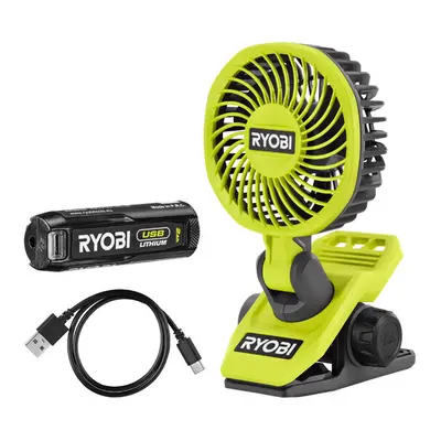 Ryobi USB Lithium Clamp Fan Kit (1x 2.0Ah) 4V - RCF4-120G