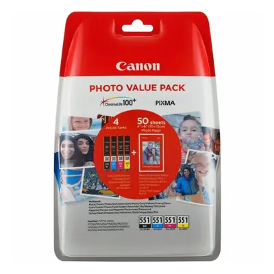 Canon 6508B005 (551) Ink cartridge multi pack, pages, 7ml, Pack qty