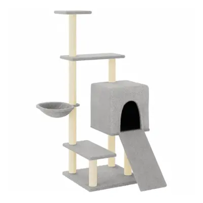 (light grey) vidaXL Cat Tree Cat Tower with Sisal Scratching Posts Cat Cando Light Grey