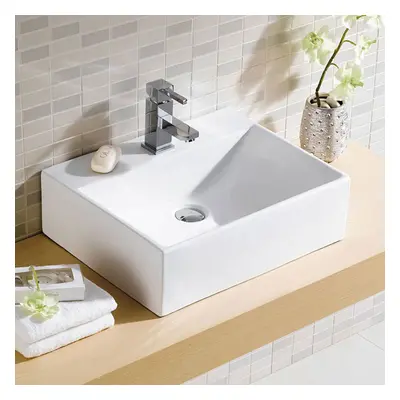 Nes Home Cloakroom Counter Top or Wall Hung Ceramic Basin Sink & Fittings