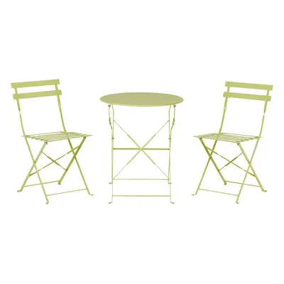 Bistro Set FIORI Metal Lime Green