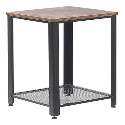 Side Table Dark Wood and Black ASTON