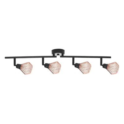 4 Light Spotlight VOLGA Adjustable Metal Black