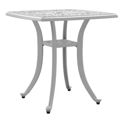 (white) vidaXL Garden Table Outdoor Dining Table Patio Side Table White Cast Aluminium