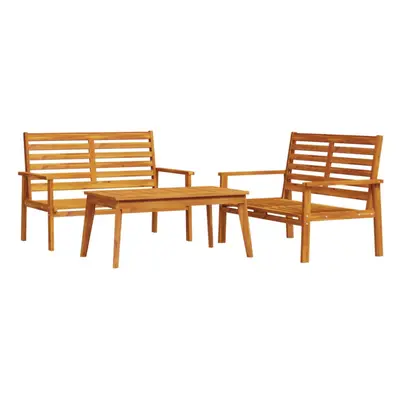 (brown, 2x bench + table) vidaXL Garden Lounge Set with Cushions Outdoor Lounge Set Solid Wood A