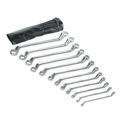 12 Piece Offset Ring Spanners Set 6mm 12mm Pack Bi hexagonal Mechanic Tool