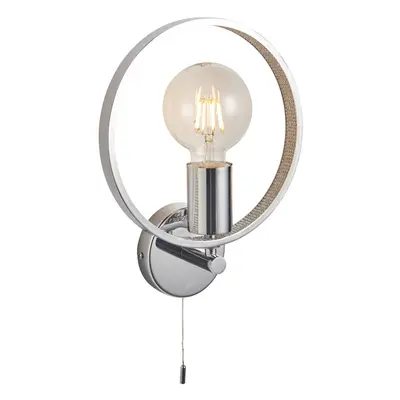 Bathroom Wall Light Fitting - Chrome Plate & Clear Faceted Acrylic - Modern