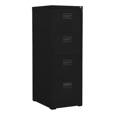 vidaXL Filing Cabinet Black Steel Office Storage File Drawer Document Cabinet