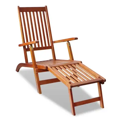 vidaXL Outdoor Deck Chair with Footrest Garden Chair Seat Solid Acacia Wood