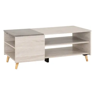 Aspen Coffee Table in White Oak and Stone Effect Finish