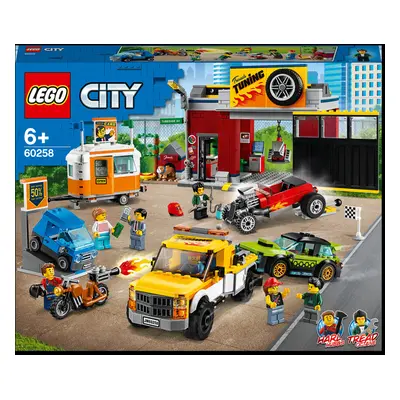 LEGO City Nitro Wheels Tuning Workshop Building Set with Tow Truck, Hot Rod, Camping Trailer and