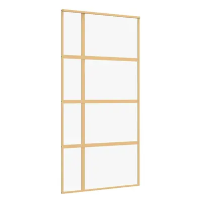 (gold, 102.5 x cm/transparent) vidaXL Sliding Door Inner Glass Door Sliding Barn Door Aluminium 