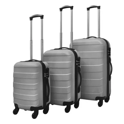 vidaXL Hardcase Trolley Set Piece Silver 45.5/55/6 Luggage Suitcase Bag