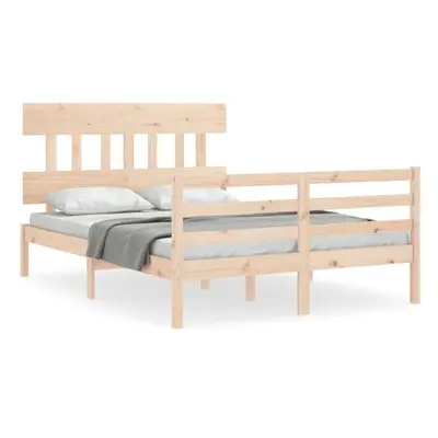 (brown, x cm/low) vidaXL Bed Frame with Headboard Mattress Foundation Bed Base Single Solid Wood