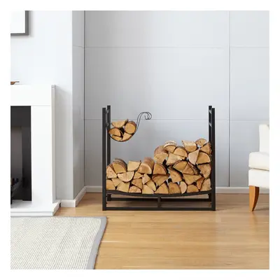 Neo Black Firewood Log Rack With Hooks